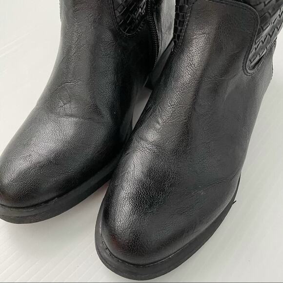 White Mountain Lakota tall boots riding boots black woven textured pattern - Picture 4 of 10